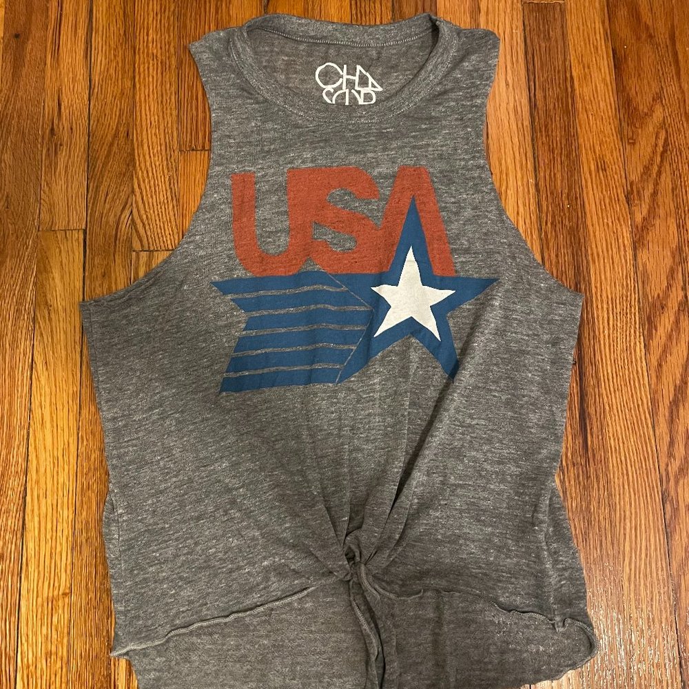 Chaser USA Tie Front Tank - Size S